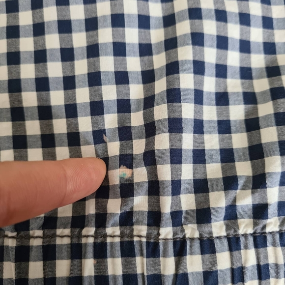 Navy blue & white gingham zip up with collar - Picture 9 of 10